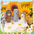 WATINC Needle Felting Kit - 3 Set Unique Different Cute Doll Wool Felt Needle Tools Foam Pad Instruction, DIY Home Decoration Craft Party Supplies for Art Work Starter Beginners (Alpaca)