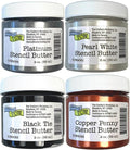 The Crafter's Workshop Stencil Butter - Formal Acrylic Paint Set - Boutique Metallic Texture Paste for Art, Canvas, Journals, & Cards - 4 x 2oz Jars