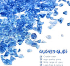 Crushed Glass for Resin Art - 3-6mm Ocean Blue, 1.5lb | Broken Glass Pieces for Crafts, Vase Filler & Fire Pit Media | Decorative Stones