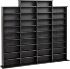 Prepac 4 Column Tall Cabinet Media Storage, 73.5" Wide, Black