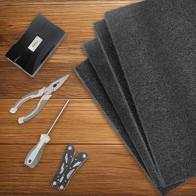 4 Pcs Black Polyurethene Foam Sheets,2 Sizes Cuttable Packing Foam Block Foam Padding for Packing and Crafts,Toolbox Storage(12 x 16 x 1 in,12 x 16 x 0.5 in)