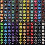 QMay DND Dice Set -25x7 (175pcs) Polyhedral Dice Compatible with Dungeons and Dragons D&D RPG MTG Table Games.25 Sets of 7 dice and a dice Bag