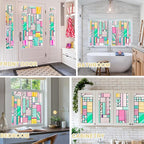 3D Stained Glass Window Privacy Film, Heat Control UV Blocking Static Cling Decorative Window Film for Bathroom,Front Door,Home Non Adhesive,16.9 x 39.3 inches Vibrant Reverie