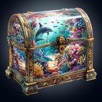 Wooden Puzzles for Adults, Treasure Chest Ocean Wooden Jigsaw Puzzle Unique Shape Animal Wood Puzzles Adult 3D Visual Effect, Birthday Gifts for Puzzle Lovers Family Games (M-11.4 * 11in-190pcs)