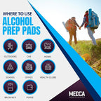 MEDca Alcohol Prep Pads, Sterile, Medium, 2-Ply Pack of 100