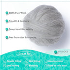Natural Wool roving, 8 OZ. Best for Needle Felting, handcrafts and Spinning. Natural Colours, un-Dyed. (Gray Sand, 8 oz)