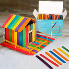 Darice 1000 Pcs Colored Popsicle Sticks for Crafts, 4.5" Colorful Wooden Rainbow Craft Sticks Supplies, STEM DIY Art, Ages 3+