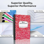 Rosmonde 1000 Pack (Pallet) Composition Notebooks Bulk, Wide Ruled, Pallet of Composition Notebooks, 200 Pages (100 Sheets), 9-3/4 x 7-1/2, Bulk Notebooks for School & Office, 4-7 Days Transit
