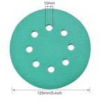5-Inch 8-Hole Wet Dry Sanding Discs 80 Grit, Polyester Film Backed Heavy-Duty Hook and Loop Sandpaper for Random Orbital Sander, 50-Pack