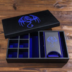 D&D Dice Storage Box 4 in 1 Portable Dice Case, RPG DND Rolling Tray Leather Box for Role Playing Games and Other Tabletop Game