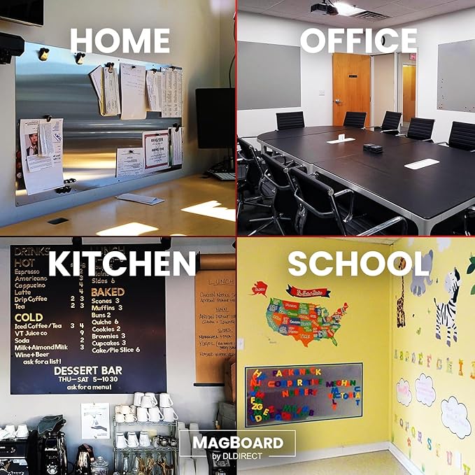 Diamond Life Magnetic Board - Memo & Vision Board for Home, Office, and Classroom - Magnet Board for Kids - Pre-drilled Mounting Screws Included (Silver 16"x24")