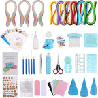 JoyPlus Quilling Kits for Beginners with Manual, 24 Tools & Supplies with Durable Storage Box, Updated Paper Crimper Tool, Premium Husking Board & Electronic Pen Green