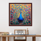 Dimensean Stamped Cross Stitch Kits Full Range of Embroidery Patterns Starter Kits for Beginners Adult or Kids DIY Cross Stitches Needlepoint Kits 11CT-Colorful Peacock 18x18 inch