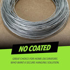 Picture Hanging Wire #3 30lbs 100-Feet, Flexible Steel Wire 18 Gauge for Hang Up Frame/Painting and Mirror