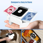BEE&FLOWER Card Shuffler - Rechargeable Low Noise & Jam-Free | Fast Shuffle for 1–2 Decks with Pull-Out Tray, Auto & Manual Modes Compatible with Poker, Regular, Texas Hold'em, Blackjack, Bridge