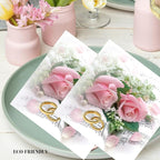 20-ct 13x13 Flowers Paper Luncheon Decoupage Napkins, 3-Ply Servilletas Printed Flower Bouquet Roses Wedding Napkin for Art, Dinner and Party, Disposable Napkins Decor