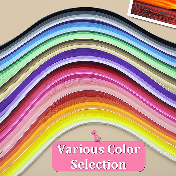 Zorfeter 9 Sets Multi-Color Quilling Paper Strips Kits 900 Strips 42 Colors, 5mm Width, 15" Length