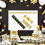 12 Rolls Graduation Washi Tape Set, Gold Foil Congratulations Graduation Masking Tapes, Black Gold Star Grad Cap Decorative Sticker Tape for Graduation Scrapbook DIY Crafts Gift Packaging 16.4FT