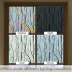 DKTIE Nature Pattern Rainbow Window Film Decorative Stained Glass Window Film Static Cling Films Easy Apply Removable Comes with Tools (U1747-rainbow, 35.4" x 118.1")