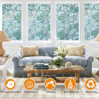 Window Privacy Film Stain Glass Window Film Rainbow Window Film Window clings Non-Adhesive Reusable Decorative for Room (Daisy Rainbow, 17.5 x 157.4 in)