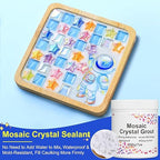 Mosaic Crystal Grout Kit with Scraper, Mosaic Crystal Sealant, Handmade Decorate Tessellated Coasters, No Need to add Water, Perfect for DIY Craft Projects & Tile Accessories (Translucent, 14oz)