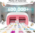 Likcut Vinyl Cutter Machine, Upgrade Cutting Machine Glee S501 for DIY Joy, Portable Smart Cutting Tool for Crafter, Sticker Decal Maker Printing for Family & School Fun Projects and Decorations, Pink