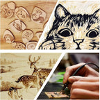 Wood Burning Kit, 110 Pieces Wood Burning Tool with Adjustable Temperature 200-420°C, Professional Wood Burner Pen for Embossing Carving Soldering