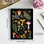 Sketchbook Top Spiral Bound Sketch Pad, 9 x 12 inch,100GSM Thick Paper,50 Sheets 100 Pages,Art Sketch Book Aesthetic Cute Drawing Writing Paper for Girls Women-Mushroom