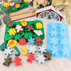 Christmas Silicone Molds Christmas Chocolate Molds Candy Molds for Baking Sweet Treats,Cake Xmas Gift Handmade Soap Candles with Shape of Christmas Tree, Santa Head Party Decoration Red,Green,Blu