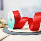 CT CRAFT LLC Satin Wired Ribbon 1.5 Inch x 20 Yards Red for Christmas Home Décor Gift Wrapping Tree Topper Bow Wreath DIY Crafts,