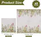 Aodaer 48 Pieces Disposable Fall Paper Napkins, Decoupage Napkins, 13" x 13" Unfolded Garden Party Napkin, Cocktail Dinner Napkin Set for Wedding Birthday Tea Party Supplies
