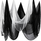 Boao Halloween Cheese cloth 85 x 197 Inch White and Black Cheesecloth Roll for Crafts Large Cotton Muslin Gauze Fabric for Halloween Outdoor & Indoor Spooky Decoration