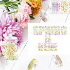 Adirasenotek 12 Rolls Floral Washi Tape Set,Butterfly Flower Washi Tape Decorative Paper Stickers Decorative Tape,DIY Art Crafts Wrapping Decor for Gifts Wrapping