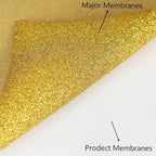 FUNKAKA Glitter Golden HTV Heat Transfer Vinyl Rolls, 12" x 25ft PU Iron on Vinyl for T-Shirt Golden Glitter HTV Vinyl for All Cutter Machines Easy to Cut & Weed for Heat Vinyl Design