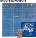 The Quilted Bear Rotating Cutting Mat 7" x 7" - Locking & Rotating Self Healing Cutting Board for Sewing, Fabric & Effortless Quilting - 360 Degree Sewing Supplies Mat for Craft Table (Blue)