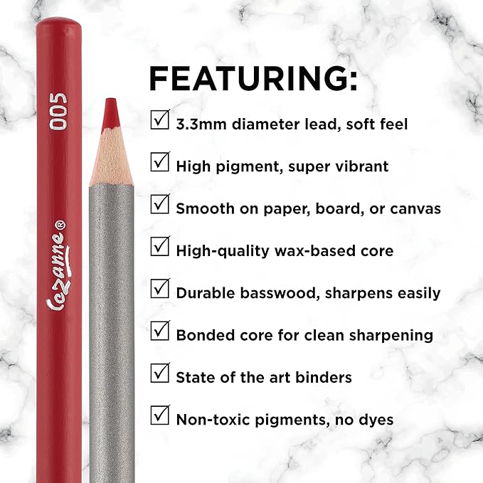 Creative Mark Cezanne Premium Colored Pencils Blush 6 Pack - Highly-Pigmented Drawing Pencils - Coloring Pencils for Drawing, Blending, Coloring, and More