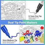 Oil Based Paint Markers, 8 Colors Dual Tip Paint Pens Paint Markers(0.7mm & 3mm), Waterproof Paint Pen for Rock Painting, Metal Wood Glass Stone Canvas Mugs Fabric Plastic