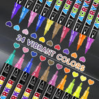 24 Colors Dual Tip Acrylic Paint Markers, Premium Acrylic Paint Pens for Halloween Decorations, Pumpkin Painting Kit, Rock Painting, Canvas, Stone, Wood, Glass, DIY Crafts & Art Supplies