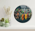 My Photostation.com 28Wx18H'' Spoon Spices Glass Wall ArtTempered Glass Printing Wall Decor Large Wall Art Wall Hangings