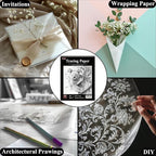 Tracing Paper for Drawing, 8.5”x11 Trace Paper, 100 Sheets (38 lb/ 60 GSM) Translucent Vellum Paper, Tracing Paper Pad for Sketching, Drawing, Overlaying Images, Vellum Art Papers.