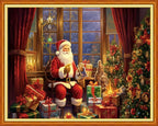 Dimxvean Stamped Cross Stitch Kits,Cross Stitch Kits for Adults Beginners,Embroidery Kits Full Range of Cross Stitch Stamped Kits Needlepoint Kits Cross Stitch Patterns-Santa Claus 16x20 inch, Small