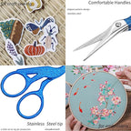 BIHRTC 3.6Inch Embroidery Vintage Stork Scissors Sharp Tip Stainless Steel Scissors with Leather Cover for Threading Cross Stitch Cutting Sewing Handcraft Craft Art Work