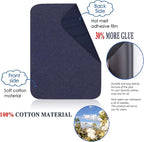 12PCS Fabric Iron on Patches Inside & Outside Strong Glue 100% Cotton Repair Patch for Clothes Pants Mending and Decorating, Dark Grey
