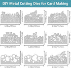 9PCS Die Cuts for Card Making Metal Cutting Dies Flower Butterfly Dragonfly Bird Bubbles Love Heart Happy Birthday Cake Cutting Embossing Stencil Template DIY Paper Cards Album Decoration