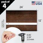 Trotec TroLase | 12"x24"x1/16", 4 Pcs | English Walnut/White | 2 Ply | Modified Acrylic | Laser Engraving Double Color Plastic Sheet | Engraving Blanks for Laser, Saw, Guillotine | Made in USA