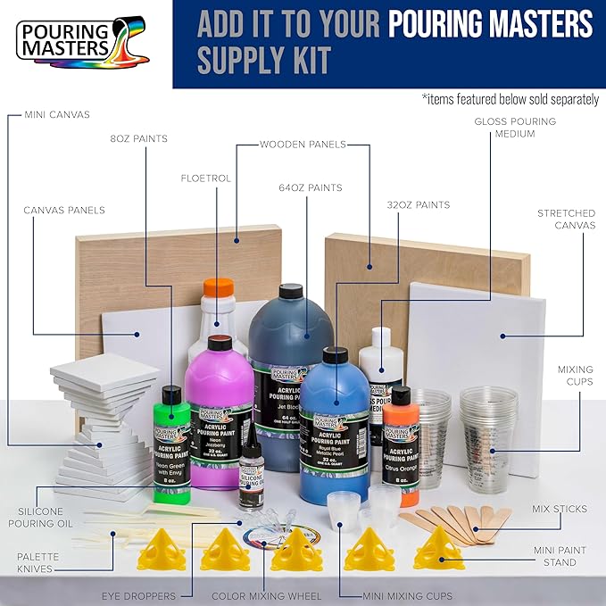 U.S. Art Supply Professional Gloss Pouring Medium 16oz (Pint) - Improves Paint Flow & Cell Effects Creator, Viscosity Adjuster for Art Acrylic Painting