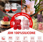 2PCS Rose Bear Silicone Mold,3D Teddy Bear Candle Making Molds,Silicone Epoxy Resin Mould,Ornament for DIY Wax Candle Art Craft Cake Chocolate Home Decor Valentine Gifts Birthday Gift（MINI）
