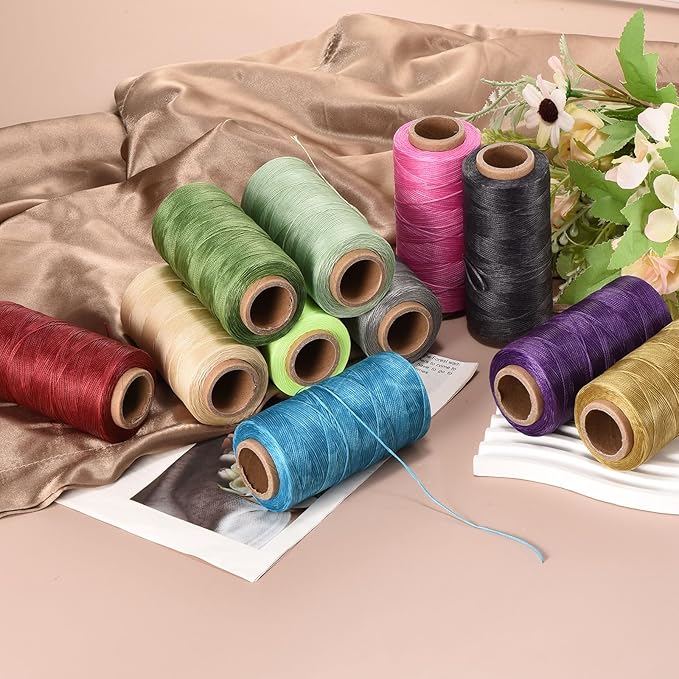 MECCANIXITY Waxed Thread,197 Yard 1mm 210D Flat Wax Thread Polyester Waxed String for Leather Sewing Hand Weaving Book Binding Home Decoration,Deep Gray