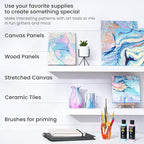 ARTEZA Acrylic Pouring Paint Set, 8 Pastel Colors, 4 oz Bottles, High-Flow Paint, No Mixing Needed, Art Supplies for Canvas, Glass, Paper, Wood, Tile, and Stones