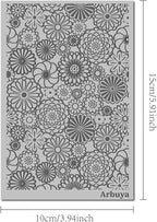 Arbuya Polymer Clay Blossom Flowers Texture Sheets for Earrings Jewelry Making, Clay Dahlia Floral Texture Mats for Polymer Clay Projects Floral Stamps for Clay Earrings Tools